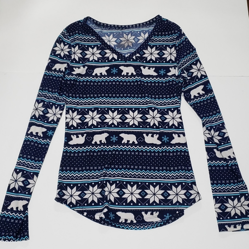 Christmas Blue Long Sleeve Shirt